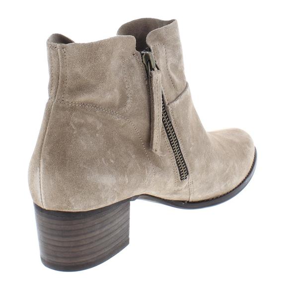 Paul Green Womens Pandora Taupe Suede Stacked Heel Ankle Booties Shoes NWT - Picture 2 of 2